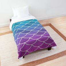 Blue Pink Fish Scales Comforter