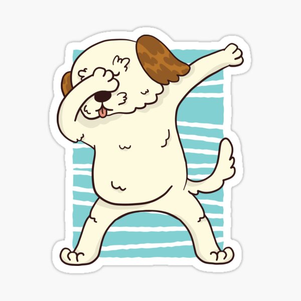 Dabbing Morkie Dog Pegatina