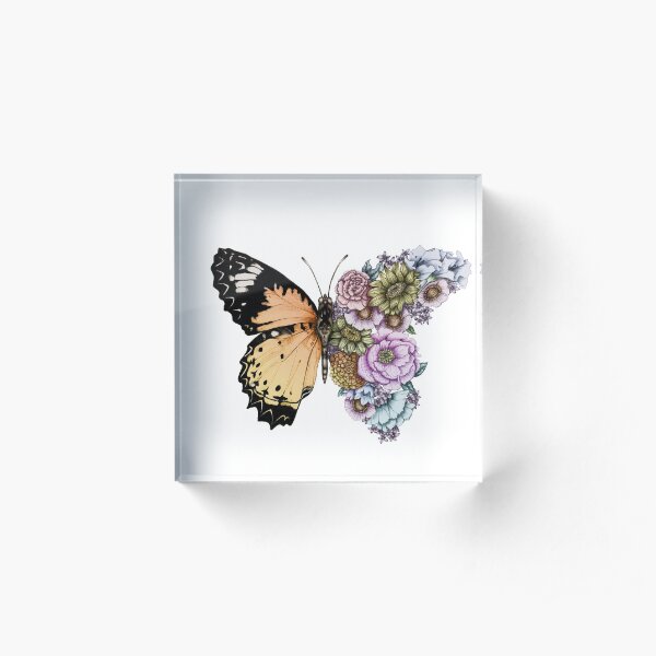 Butterfly in Bloom II Acrylic Block
