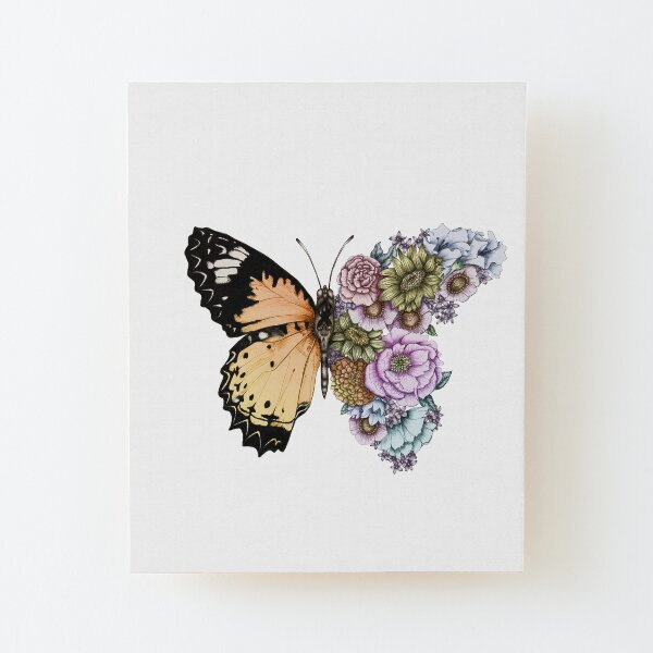 Butterfly in Bloom II Wood Mounted Print