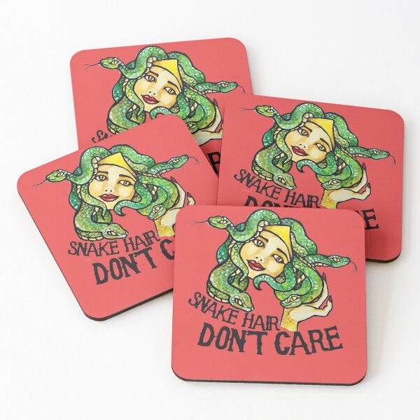 Item preview, Medusa feminist humor snake hair don't care designed and sold by FrictionMaxxing.