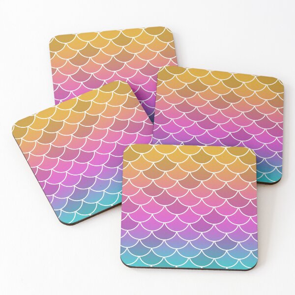 Item preview, Gold Pink Blue Fish Scales designed and sold by HomeLivingCo.