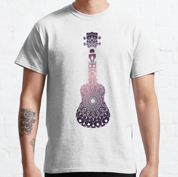 UKULELE gradient design with mandala rosette Classic T-Shirt