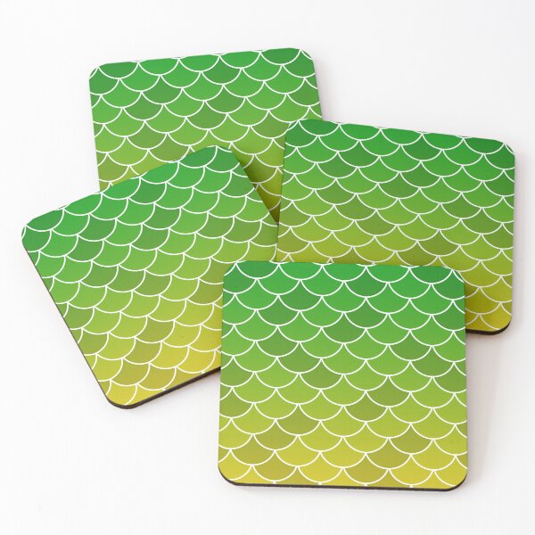 Item preview, Green Yellow Fish Scales designed and sold by HomeLivingCo.