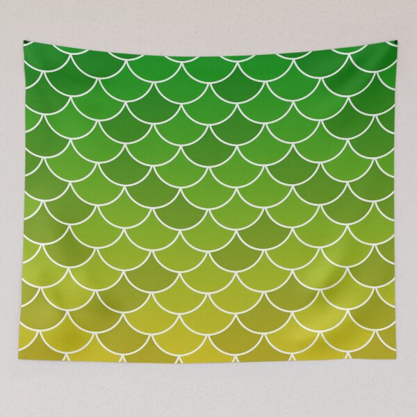 Item preview, Green Yellow Fish Scales designed and sold by HomeLivingCo.