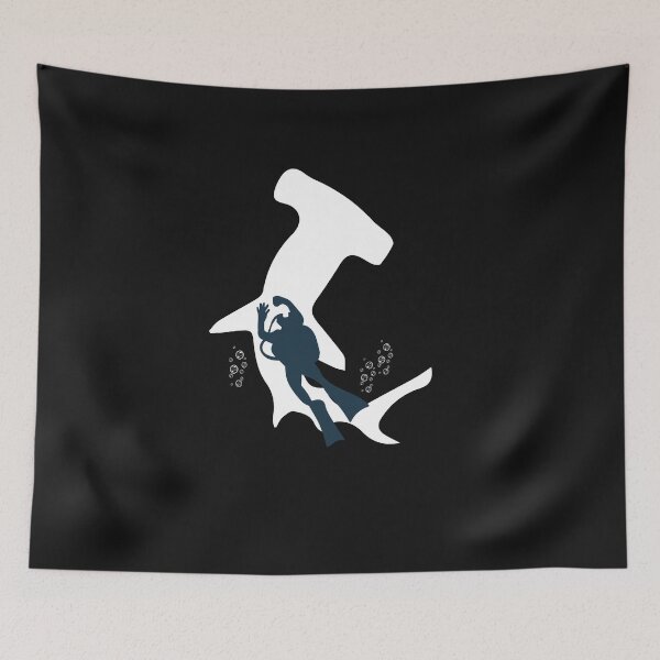 Item preview, Sharks diver diving snorkeling gift designed and sold by Evelyn Bitter.