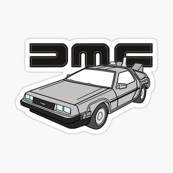 FREE `DMC` PHONE STICKER DELOREAN MOTOR CO REAL LEATHER KEY RINGS & BADGES 