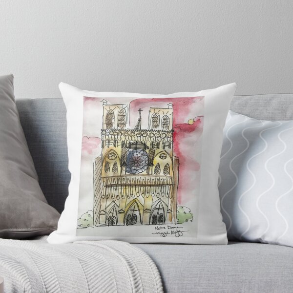 Aperçu de l'œuvre Notre Dame Illustration au coucher du soleil créée et vendue par maggieruff1998.