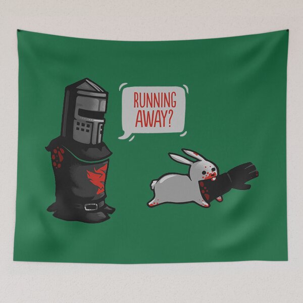 Item preview, The Black Night Vs The White Rabbit designed and sold by PODLizardWizard.