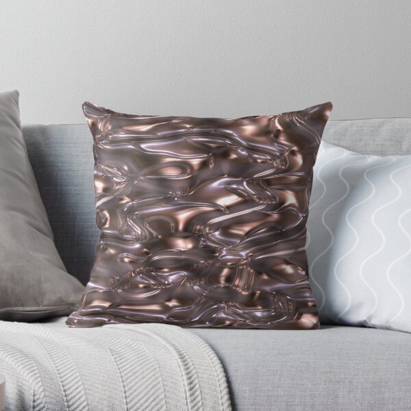 Decorative pleated satin with metallic effect. Throw Pillow