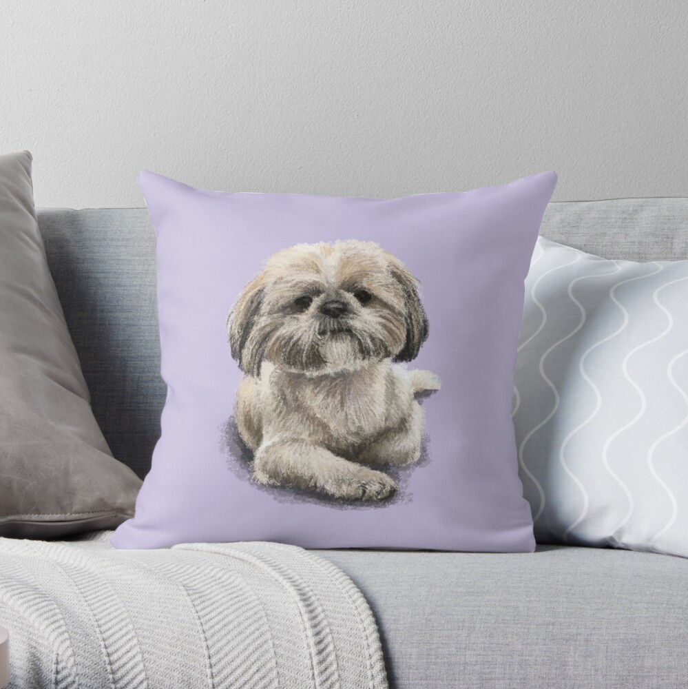 shih tzu christmas pillow