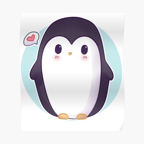 Poster Kawaii Penguin Redbubble