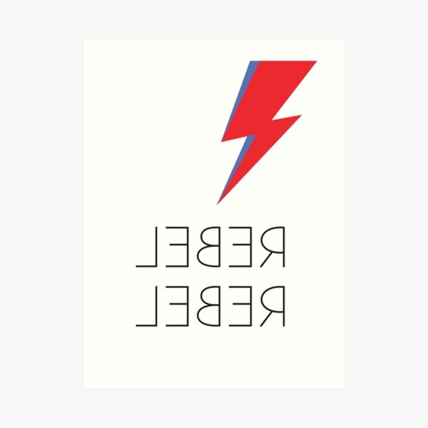 David Bowie Rebel Rebel Aladdin Sane Bolt Glam Rock Art Print
