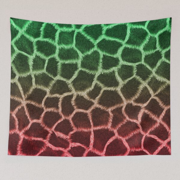 Item preview, Green Red Giraffe Skin designed and sold by HomeLivingCo.