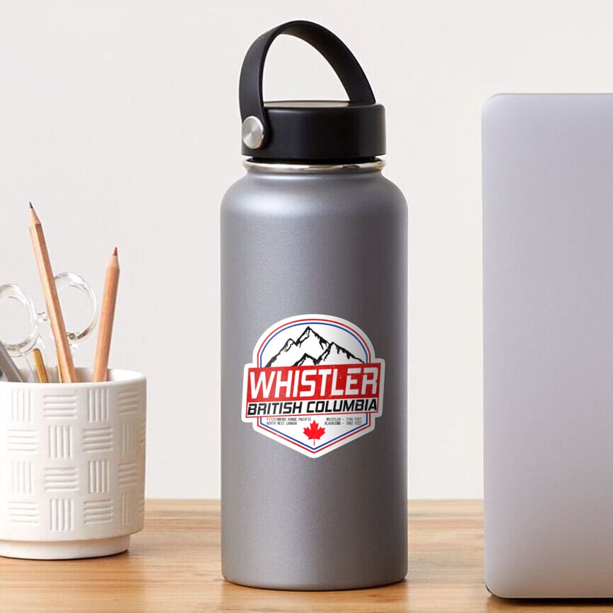 Retro Ski Whistler B.C Canada Skiing and Mountain Biking Paradise Sticker