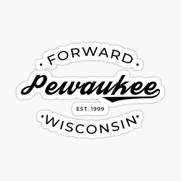 "Pewaukee Wisconsin Retro Design" Sticker for Sale by PeerlessMerch