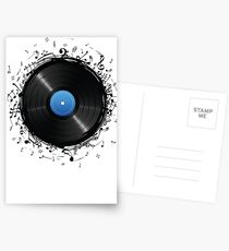 33 Vinyl Record Music Notes Postcards