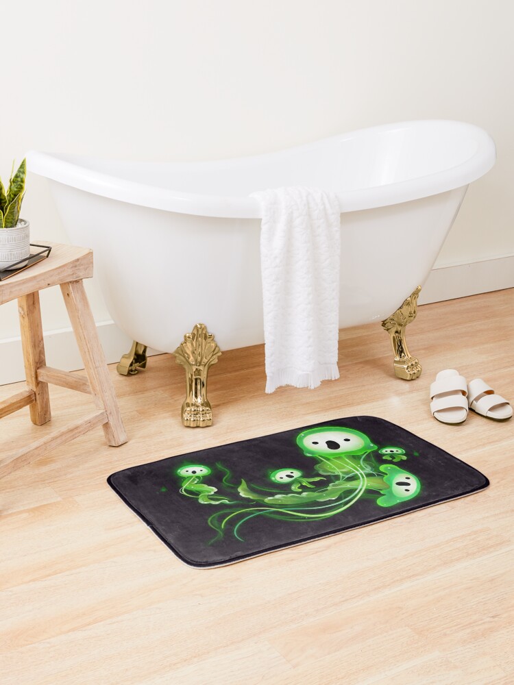 Bath Mat, Ghost Jellyfish designed and sold by pikaole