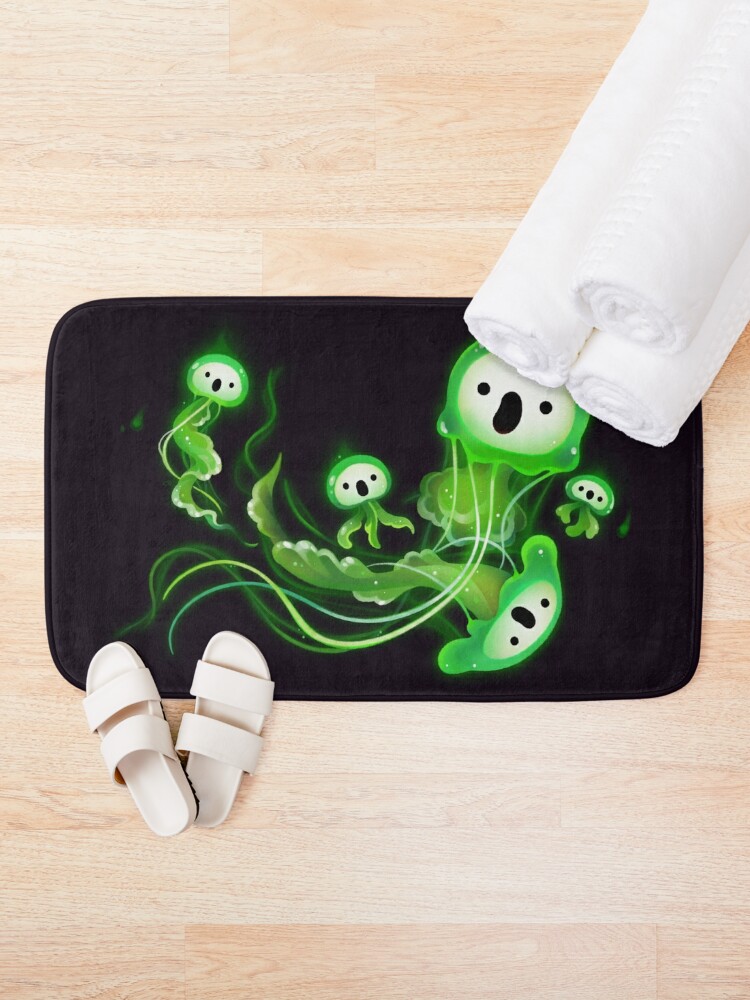 Bath Mat, Ghost Jellyfish designed and sold by pikaole