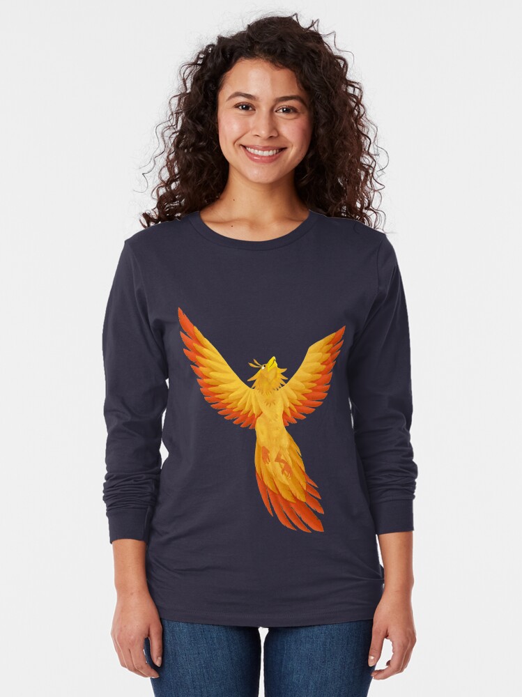 Aperçu 2 sur 5. T-shirt manches longues avec l'œuvre Phenix créée et vendue par BarracudApps.