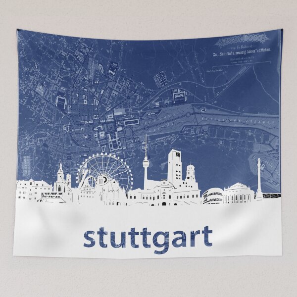Aperçu de l'œuvre Skyline de Stuttgart créée et vendue par BekimART.