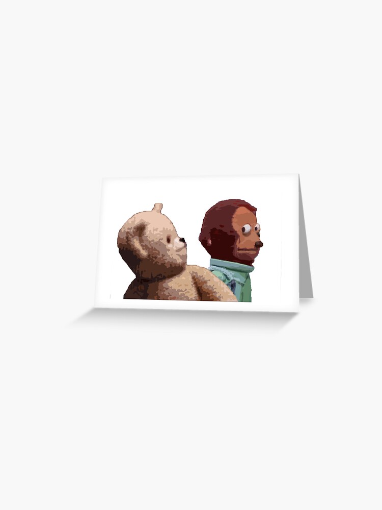 Funny Bear Meme looking away, Monkey Puppet | Sticker