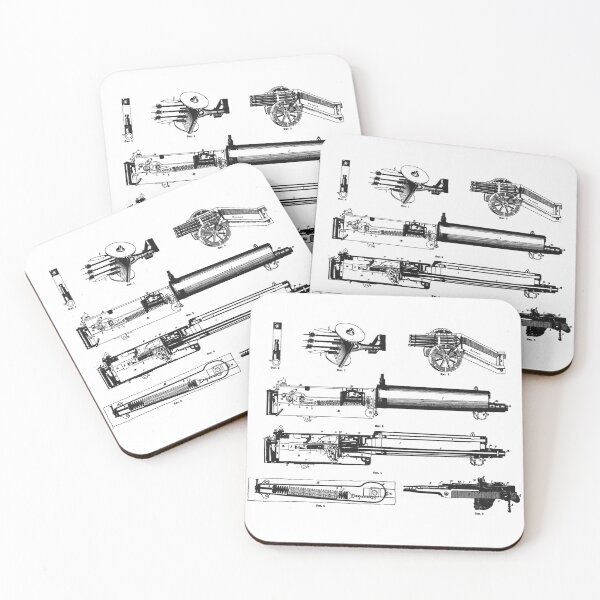 Item preview, Russian Machne Gun Parts Vintage Illustration designed and sold by BERGULATOR.