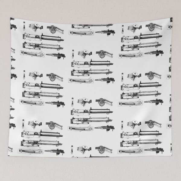 Item preview, Russian Machne Gun Parts Vintage Illustration designed and sold by BERGULATOR.