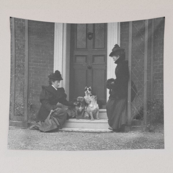 Item preview, Vintage Victorian Ladies With Their Little Dogs Photograph designed and sold by skyfilming.