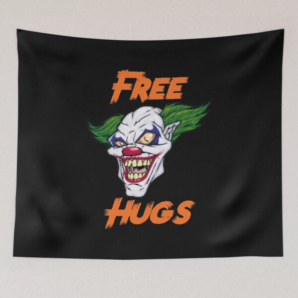 Item preview, Sad Scary Clown Face Free Hugs Halloween Joke designed and sold by Leslie Smith.