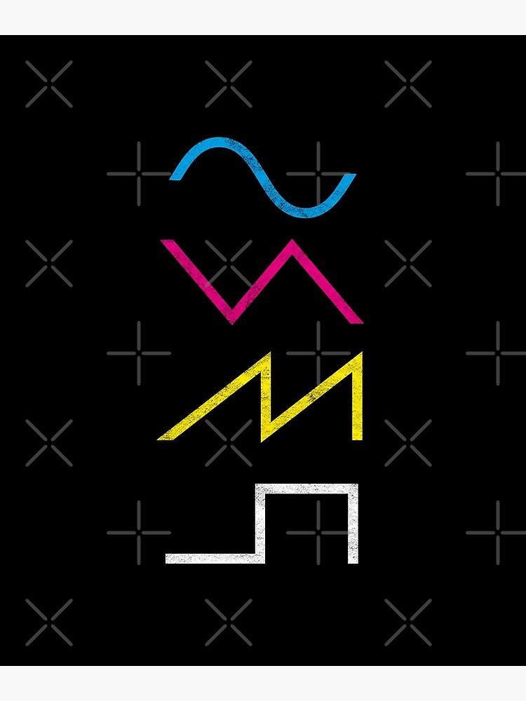 &ldquo;Vintage Synthesizer Techno Waveform - Synth Nerd design&rdquo; Poster for