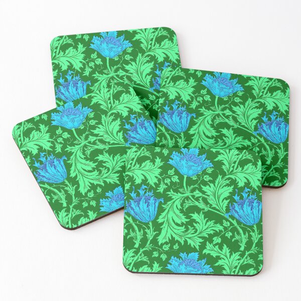 Item preview, William Morris Anemone, Emerald Green and Blue  designed and sold by Marymarice.