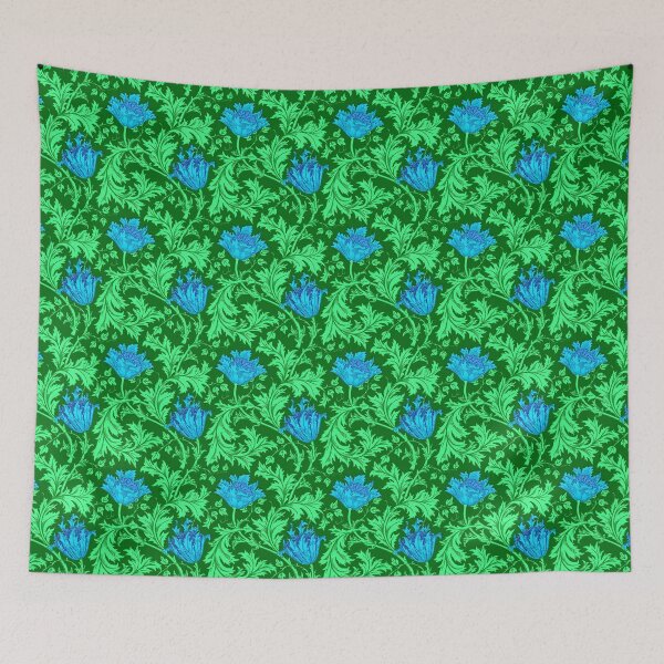 Item preview, William Morris Anemone, Emerald Green and Blue  designed and sold by Marymarice.