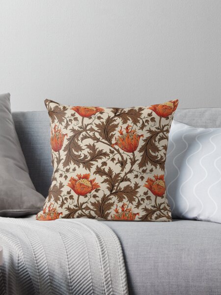 Item preview, William Morris Anemone, Beige, Brown and Rust Orange  designed and sold by Marymarice.