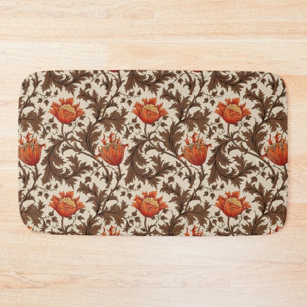 Item preview, William Morris Anemone, Beige, Brown and Rust Orange  designed and sold by Marymarice.