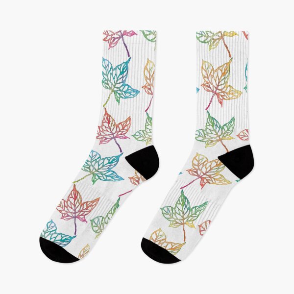 Item preview, Colorful fall leaves pattern with white background designed and sold by Virginia Skinner.