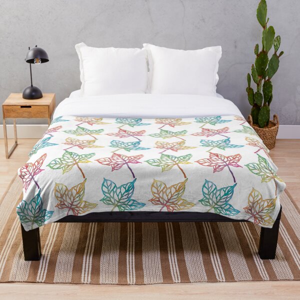 Item preview, Colorful fall leaves pattern with white background designed and sold by Virginia Skinner.