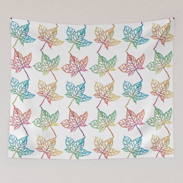 Item preview, Colorful fall leaves pattern with white background designed and sold by Virginia Skinner.