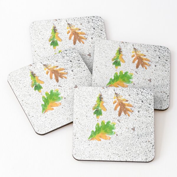 Item preview, Rainy Leaves on White Snow Ice Terrazzo Background designed and sold by djrunnels.