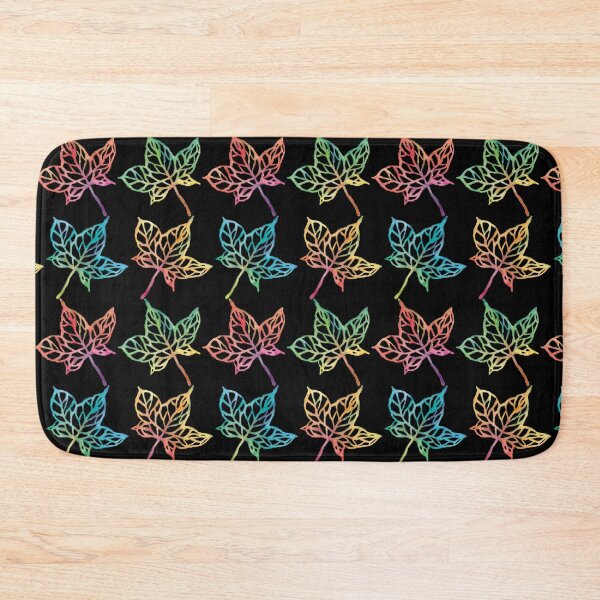 Item preview, Colorful fall leaves pattern with black background designed and sold by Virginia Skinner.
