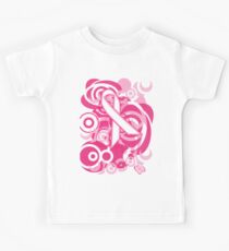 Negative Space Pink Ribbon Abstract Breast Cancer Awareness Tee Kids Tee
