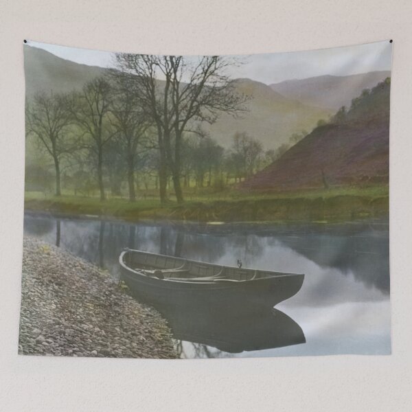 Item preview, Borrowdale Rowing Row Boat Vintage Victorian 100 Year Old Photograph designed and sold by skyfilming.