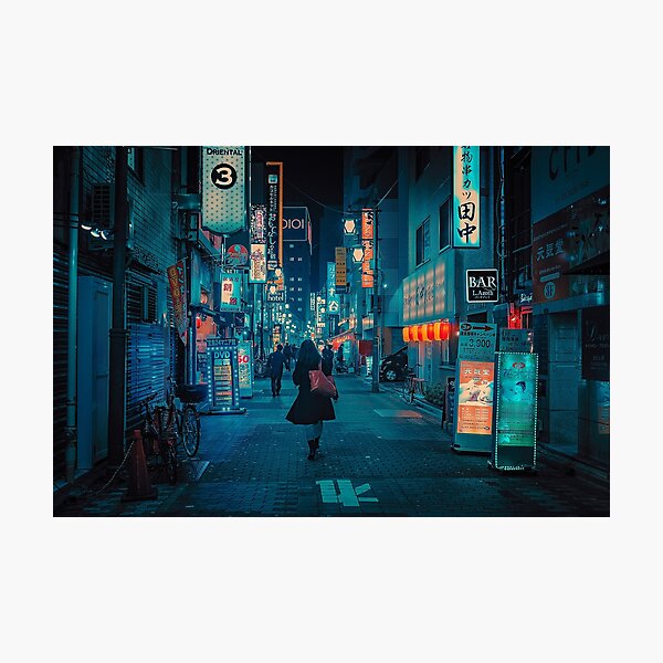 Light Up the Sky- Japan Night Photo Photographic Print