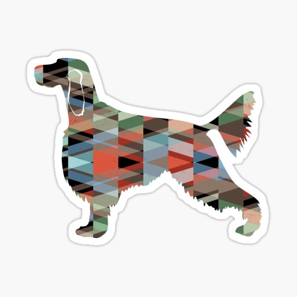Gordon Setter Dog Dog Breed Silhouette Geometric Pattern Plaid Sticker
