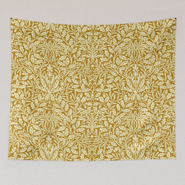 Item preview, Art Nouveau Floral Damask, Mustard Yellow   designed and sold by Marymarice.