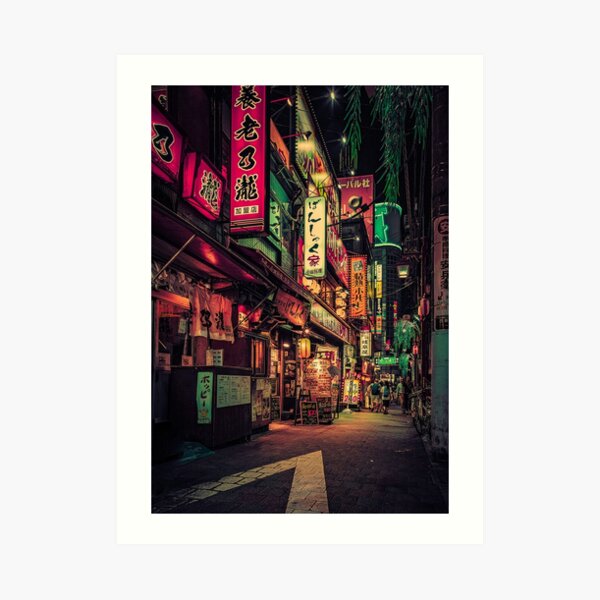 Neo Tokyo II- Foto de la noche de Japón Lámina artística