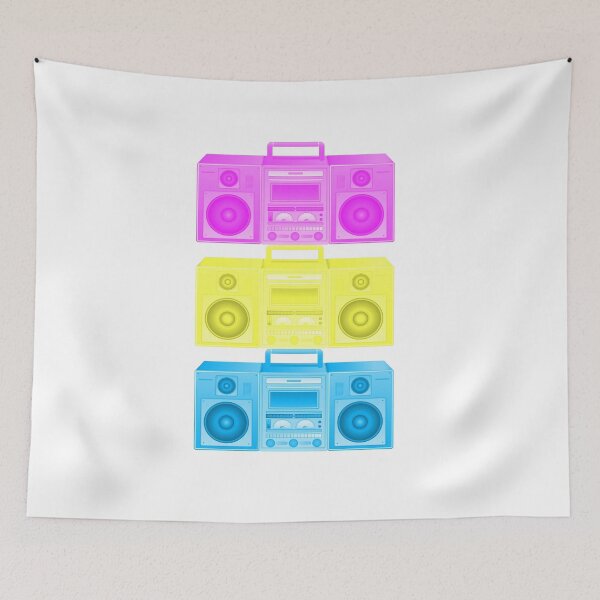 Item preview, retro colourful boomboxes 3x designed and sold by qlobba.