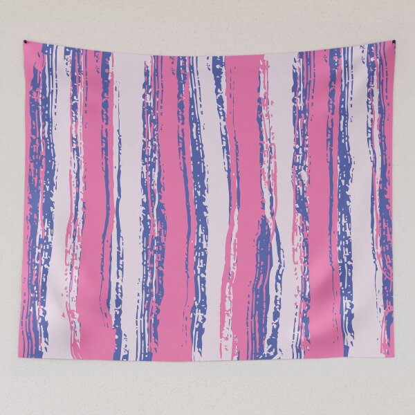 Item preview, Blue, Light & Dark Pink Stripes designed and sold by Mia Harper Design.