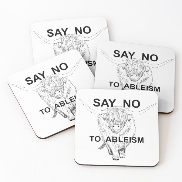 Item preview, Cow Says No To Ableism designed and sold by WeirdArtsyLou.
