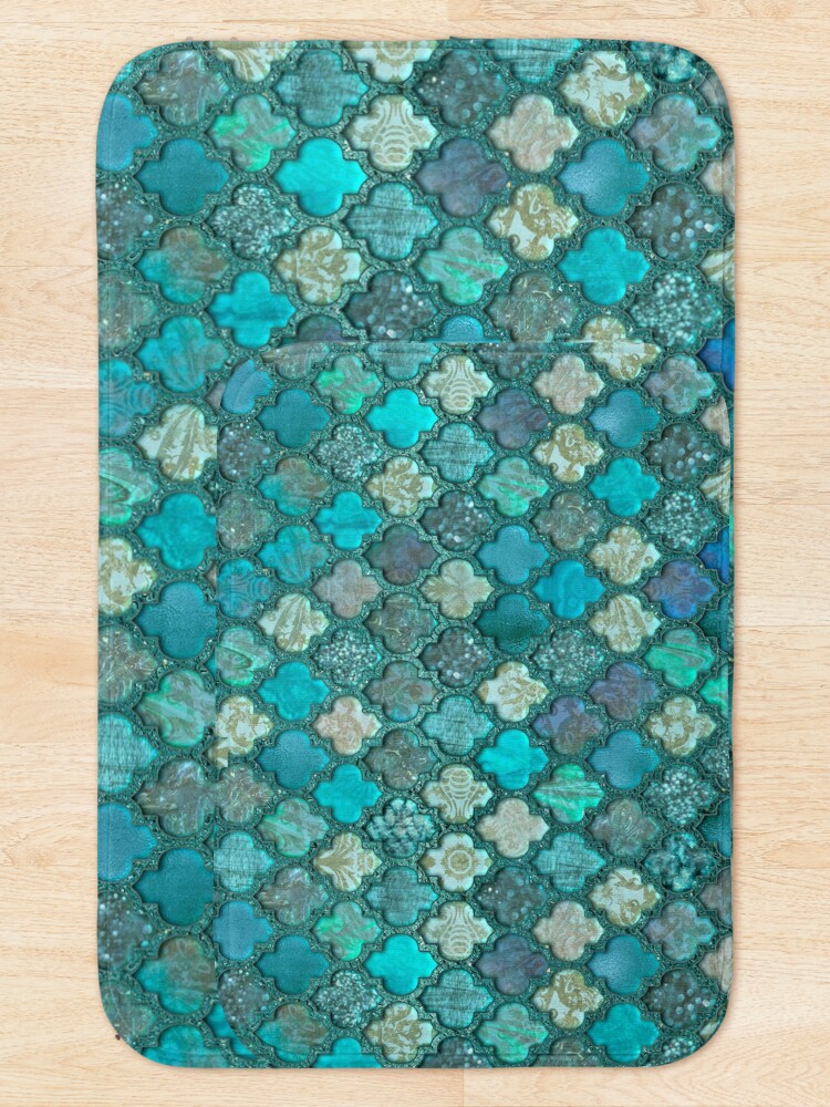 Alternate view of Moroccan Inspired Precious Tile Pattern Bath Mat